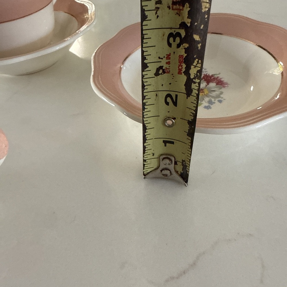 Vintage French Saxon China Co Demitasse Tea Cups & Saucers Set 2 Replacement - Picture 14 of 14